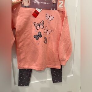 NWT girls 2 piece set, tunic style sweatshirt and leggings